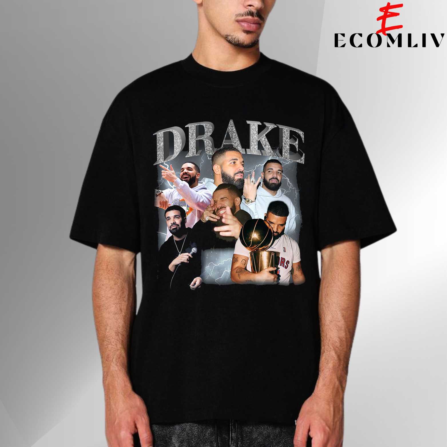 Drake Bootleg T-Shirt, Black Vintage Rap Hip Hop Tee